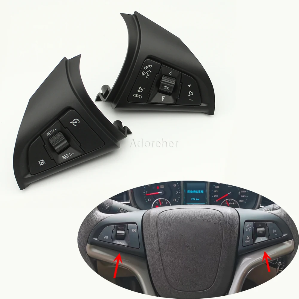 Car Steering Wheel Button Audio Volume Button Cruise Control Switch Compatible For Chevrolet Cruze 2009 2010 2011 2012 2013