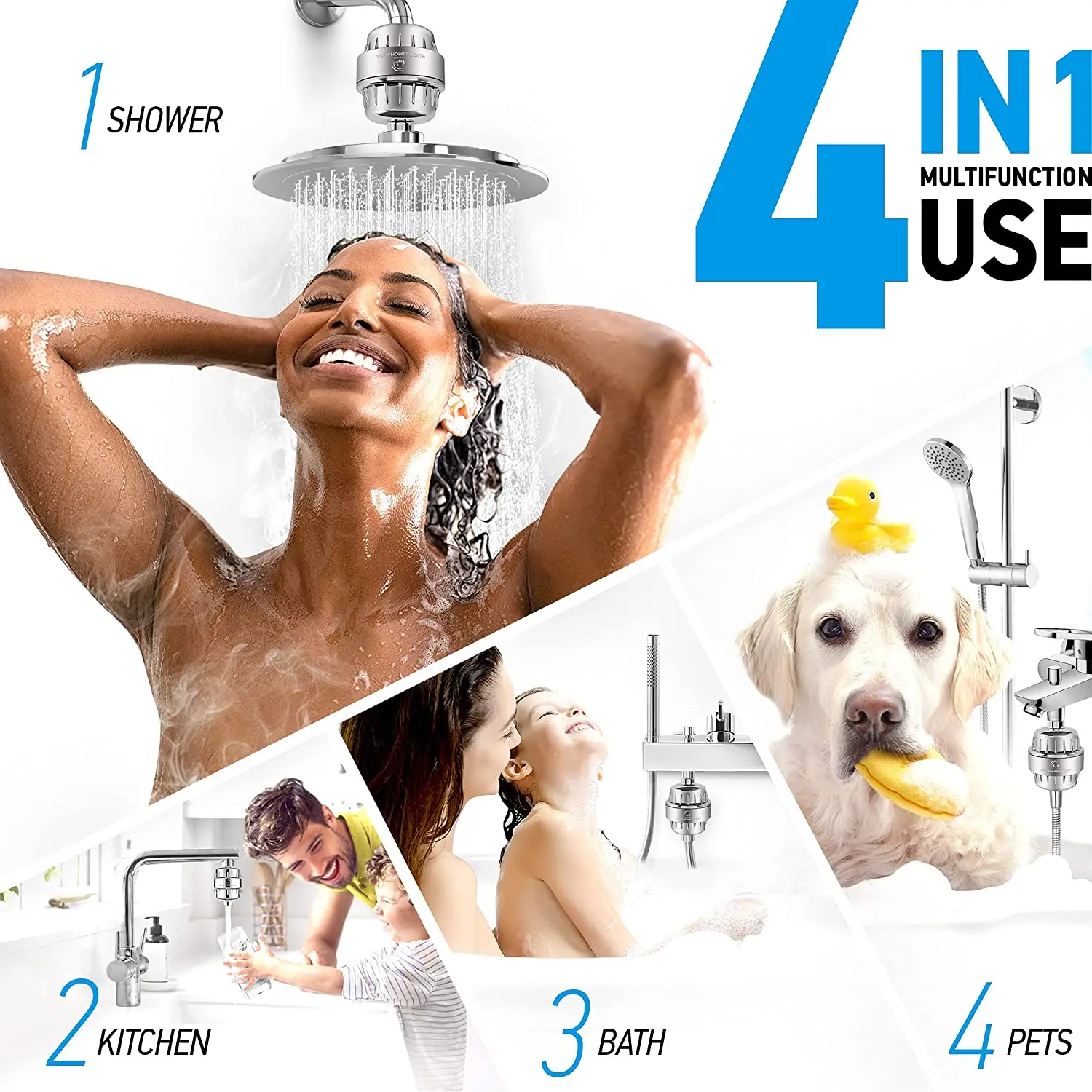 15 Stage Shower Filter - Shower Head Filter - Hard Water Filter Remove Chlorine Heavy Metals and Other Sediments Reduces Dry image 2