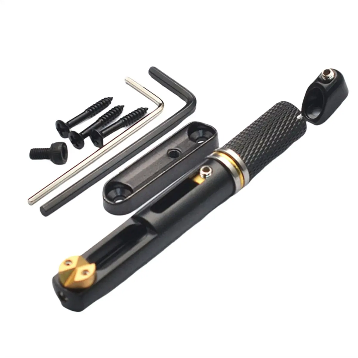 L79A Saddle Headless Electric Guitar Bridge Tailpiece with Wrench for Headless Electric Guitar Black view 2