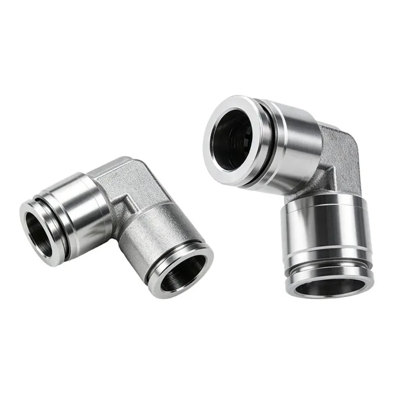 304 Stainless Steel Pneumatic Quick Connector Elbow L-shaped Connector PV PVG Compressor Air Water PU Hose  10 12 14 16mm PVG8-6