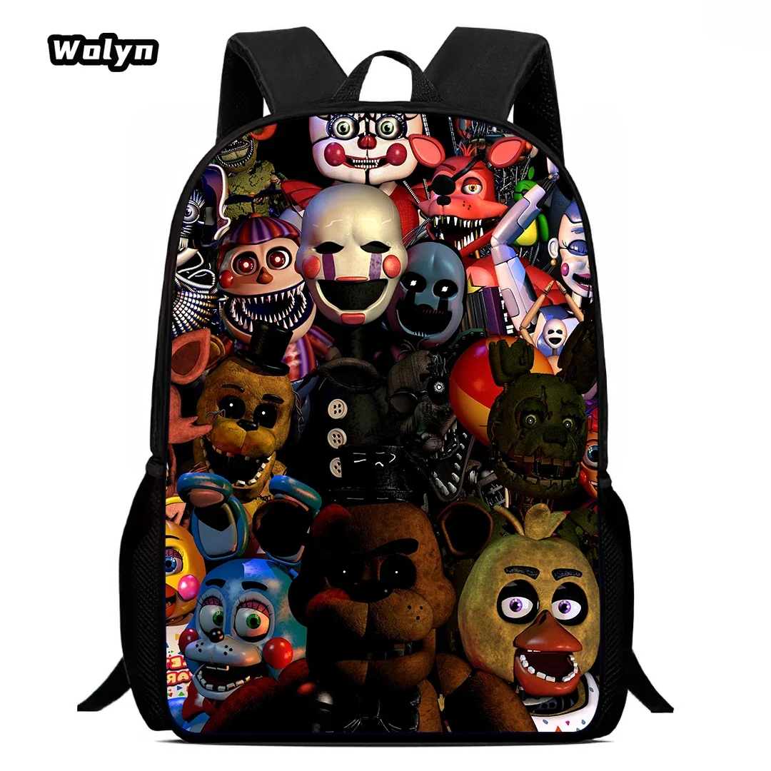 Anime F-Five N-Nights at F-Freddys FNAF School Backpack,Cartoon School Bag for Boy Girls,Durable Kids Backpack for Kindergarten