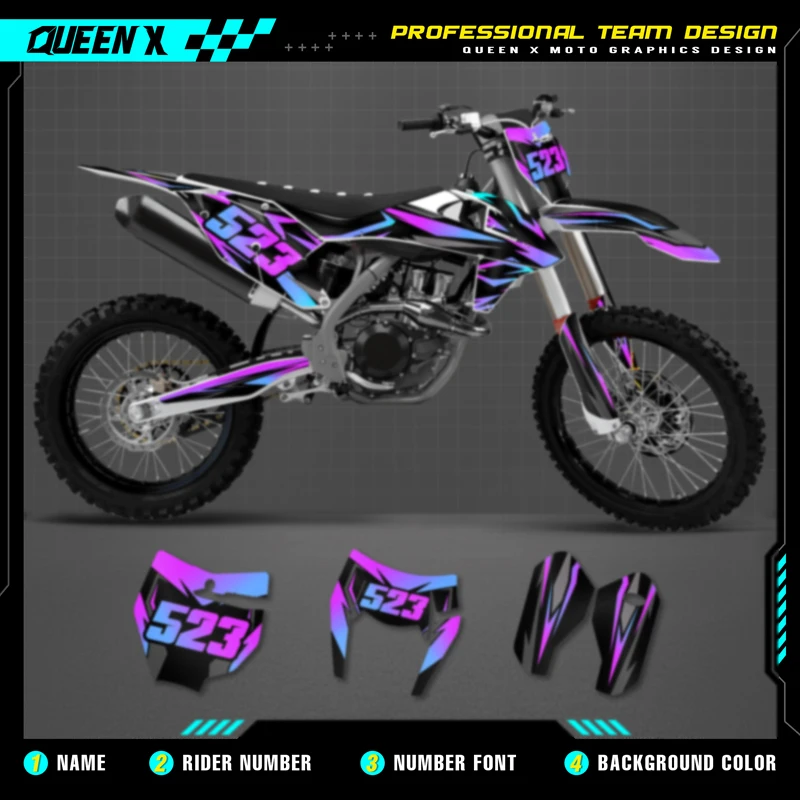 QUEEN X MOTOR Custom Team Graphics Decals Stickers Kit For KTM 2016 2017 2018 SX SXF , 2017 2018 2019 EXC XC-W EXC-F 141