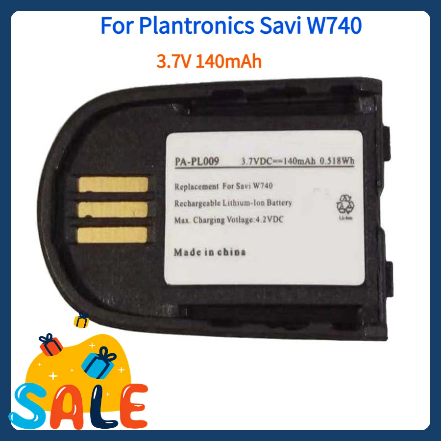 Compatible with Plantronics Savi W740 Bluetooth headset battery 84598-01 3.7V 140mAh