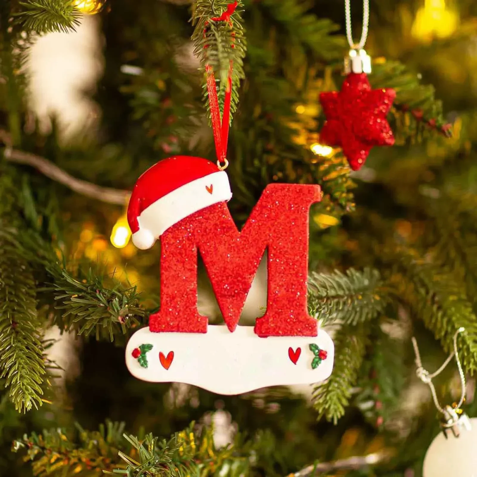 DIY Christmas Tree Decoration, Letter Pendant, 26 Letters, Home Holiday, Xmas Ornament, New Year, Nativity Decoration