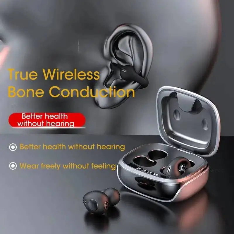 

Wireless Bluetooth 5.3 Bone Conduction Earclips IPX5 Sports Running Call Noise Cancellation Non In-Ear Mini Lightweight Earbuds