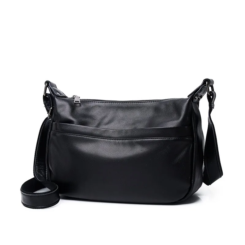 

Nesitu High Quality Black Lady Women's Genuine Leather Shoulder Messenger Bags Fashion Purse m3358