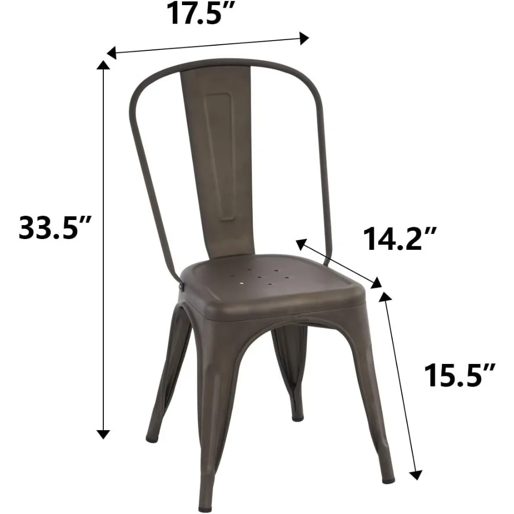 Metal Dining Chair Farmhouse Tolix Style | Kitchen, Dining Room, Café, Bistro, Patio Use, 18 Inch Stackable Design