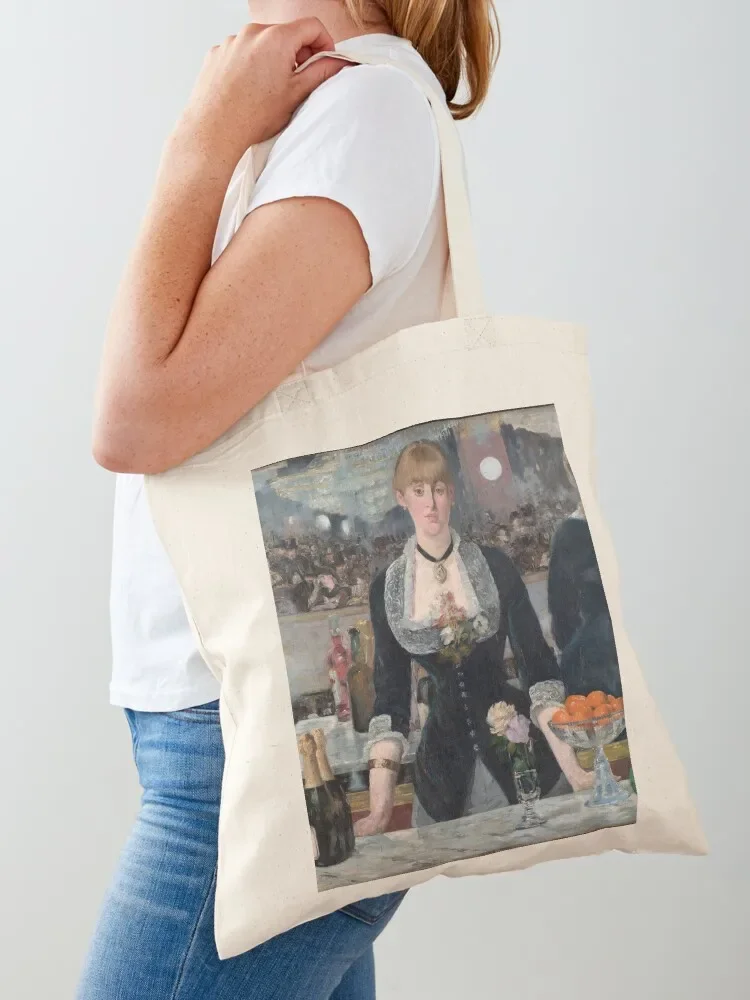 

édouard Manet A Bar at the Folies-Bergere Tote Bag Canvas shoulder bag personalized tote bag Canvas