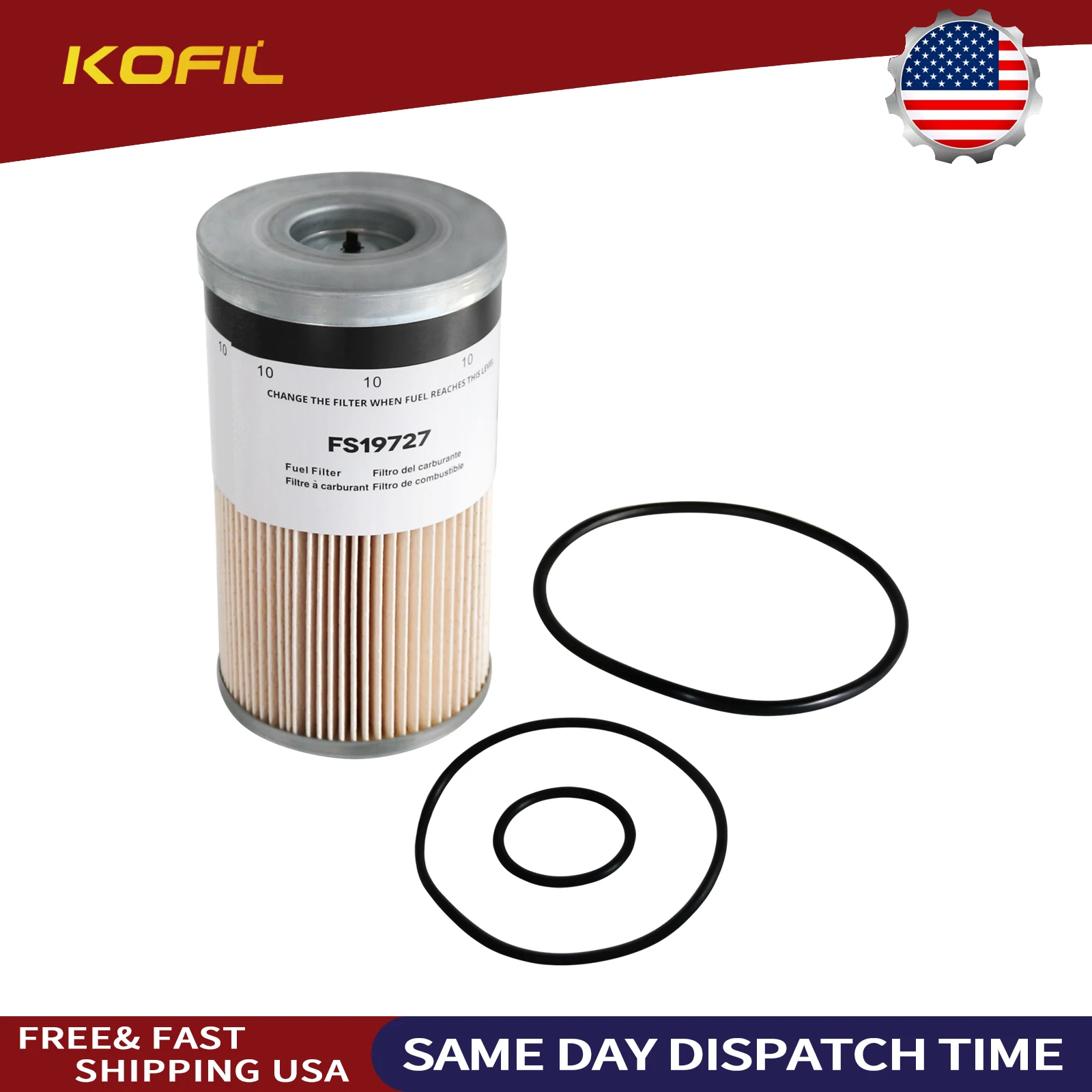 FS19727 Fuel Filter Water Separator for Kenworth Cummins ISX ISM ISX15 X15 Engine Replaces FS19729,FS19536,382113,P550467