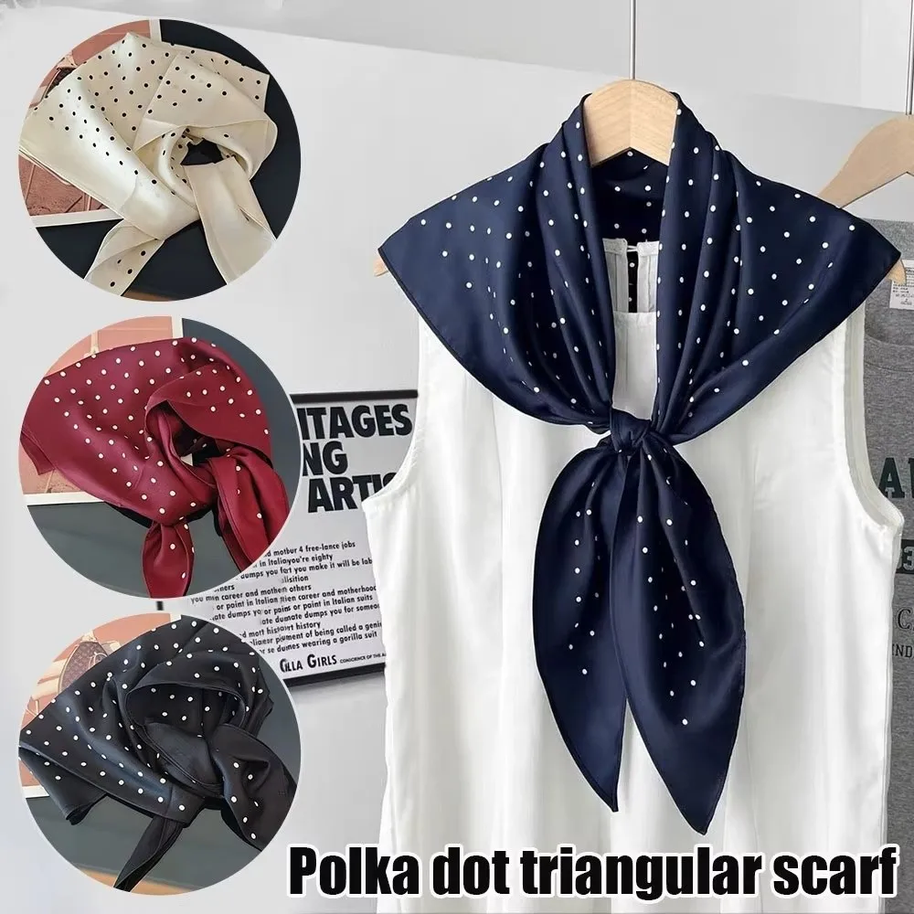 

Stacked Wear Polka Dot Triangle Scarf Waist Tie Triangular Shape Versatile Decorative Headscarf Waist Tying Scarf
