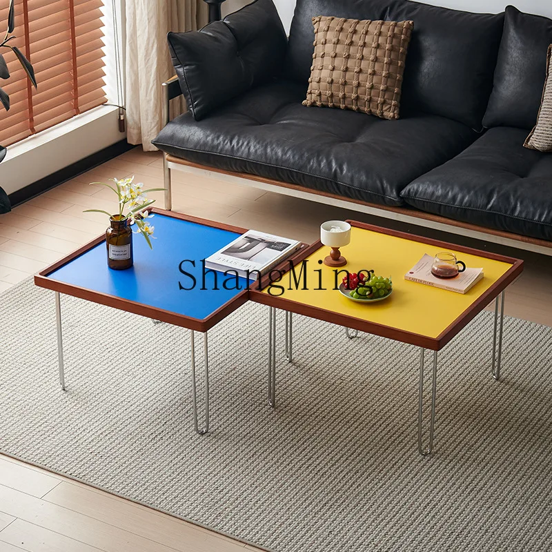 

FGsquare coffee table, ancient dopamine Internet celebrity side table in the living room, simple modernsquare table
