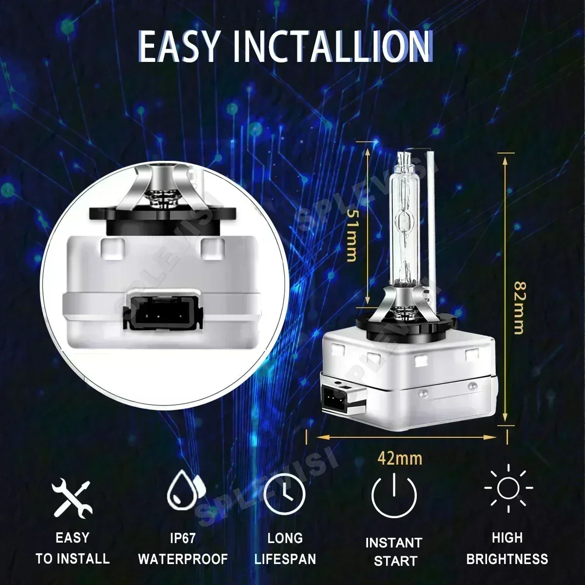 2PCS Xenon D1S 35W HID 6000K Car Headlight Bulbs For MERCEDES-BENZ ACTROS MP4 MP5 2012 2013 2014 2015 2016 2017 2018-2022 2023