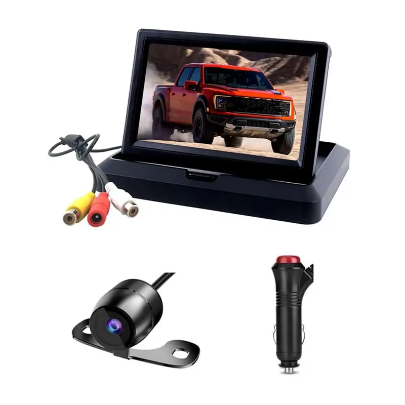 

Монитор заднего вида ABTU с камерой заднего хода, 5-дюймовый автомобильный монитор, система парковки с камерой заднего вида