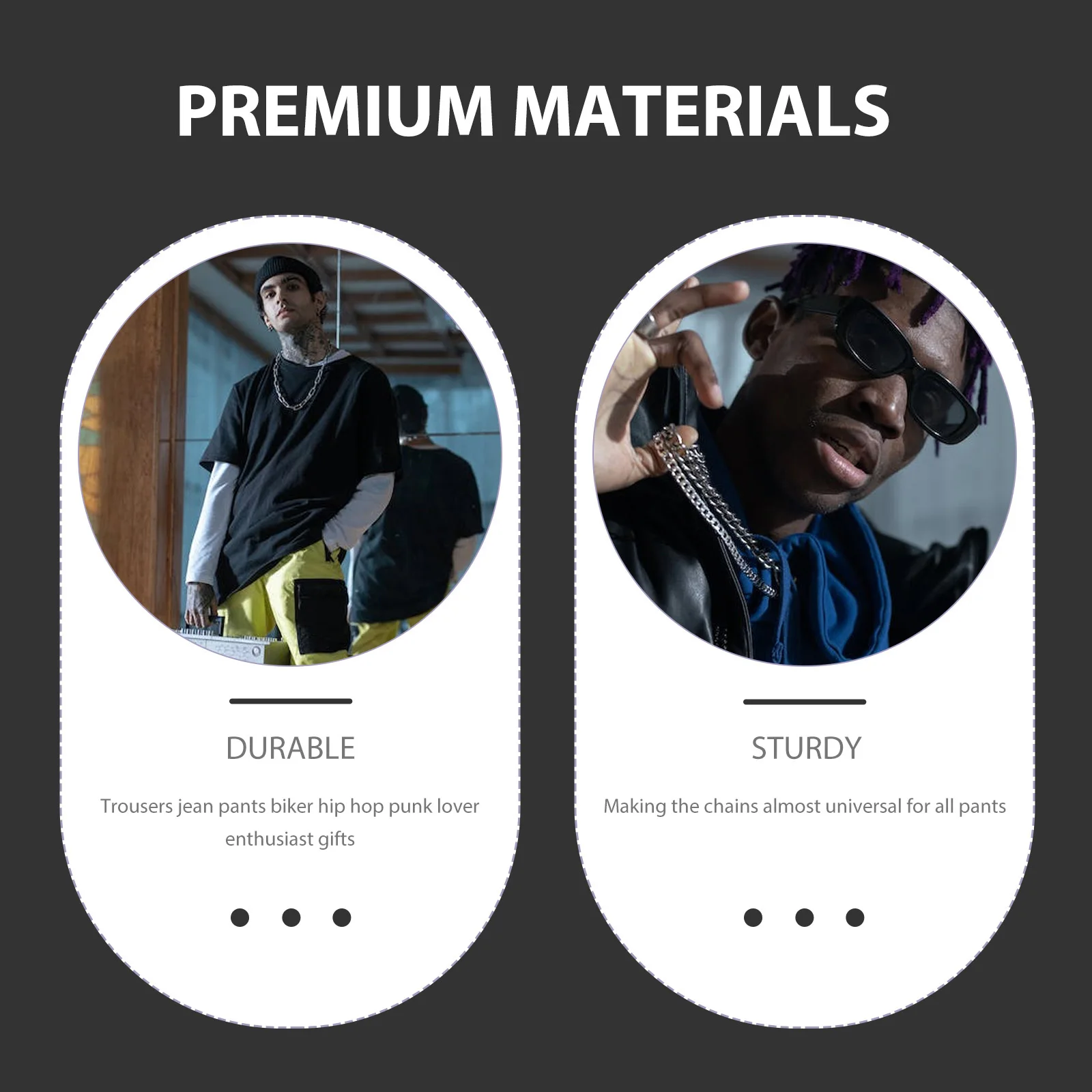 

Gothic Key Chain Trousers Wallet Key Chain Cool Hip Hop Punk Lover Gift 3 Layers Design Shiny Silver Alloy Multi-Functional