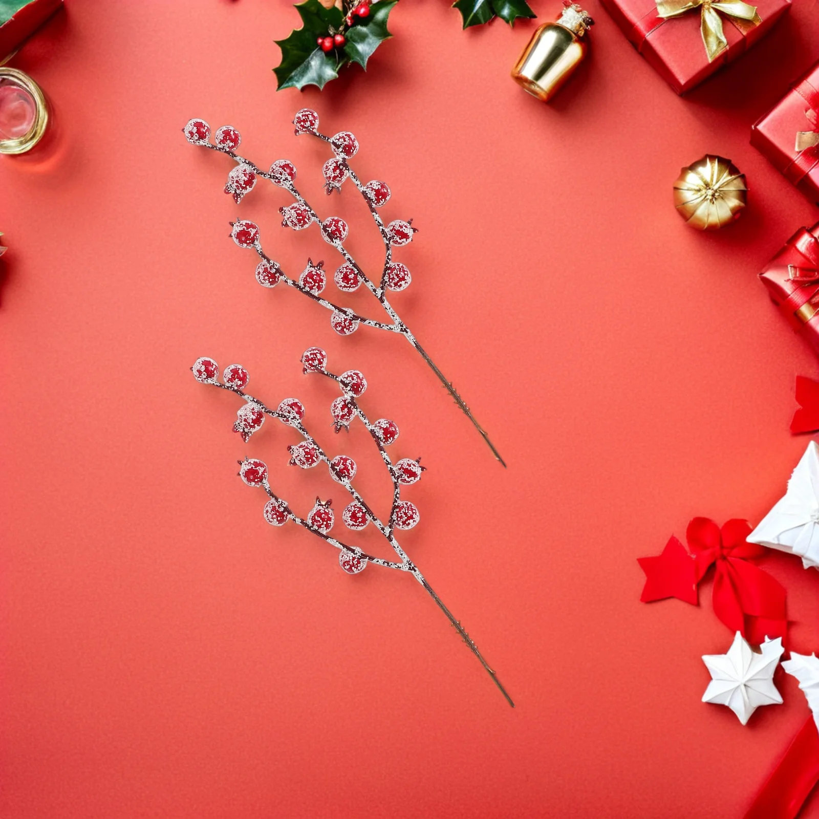 

Artificial Berries for Wreaths Berry Picks Vase Stems Crafts Christmas Red Sprigs Branches