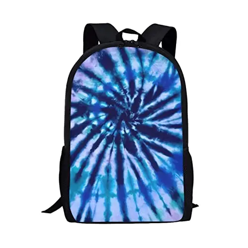 Marineblauwe Tie Dye Print Schooltas Kinderen Student Laptop Rugzak Voor Middelbare School Tieners Meisjes Boekentassen Reizen Dagrugzak