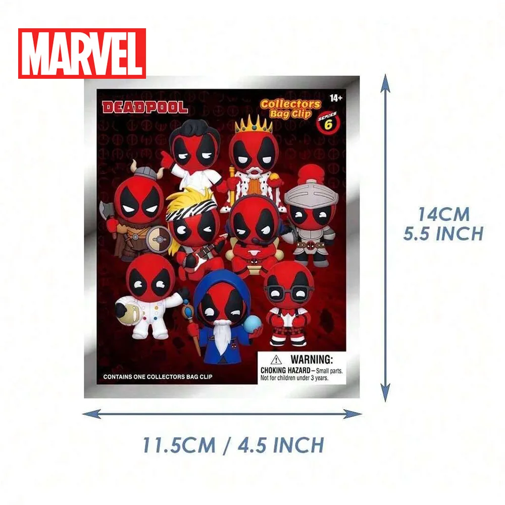 เดดพูล ของสะสมแบบกล่องสุ่มลิขสิทธิ์แท้จากมาร์เวล ฟิกเกอร์ 3 มิติ แบบคลิปหนีบกระเป๋า พวงกุญแจอนิเมะ