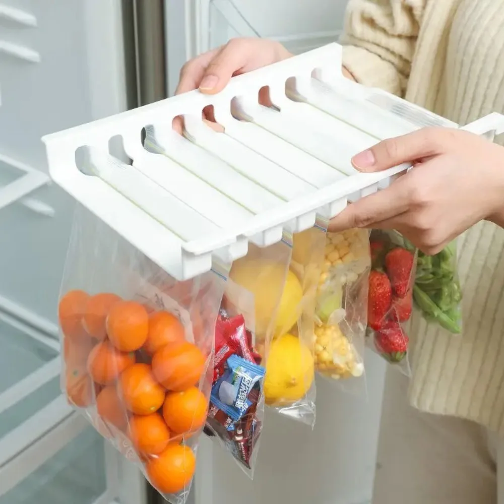 Storage Tools Food Bag Organizer Kitchen accessories Refrigerato Preservation Refrigerator Keep Fresh Rack Space Saving