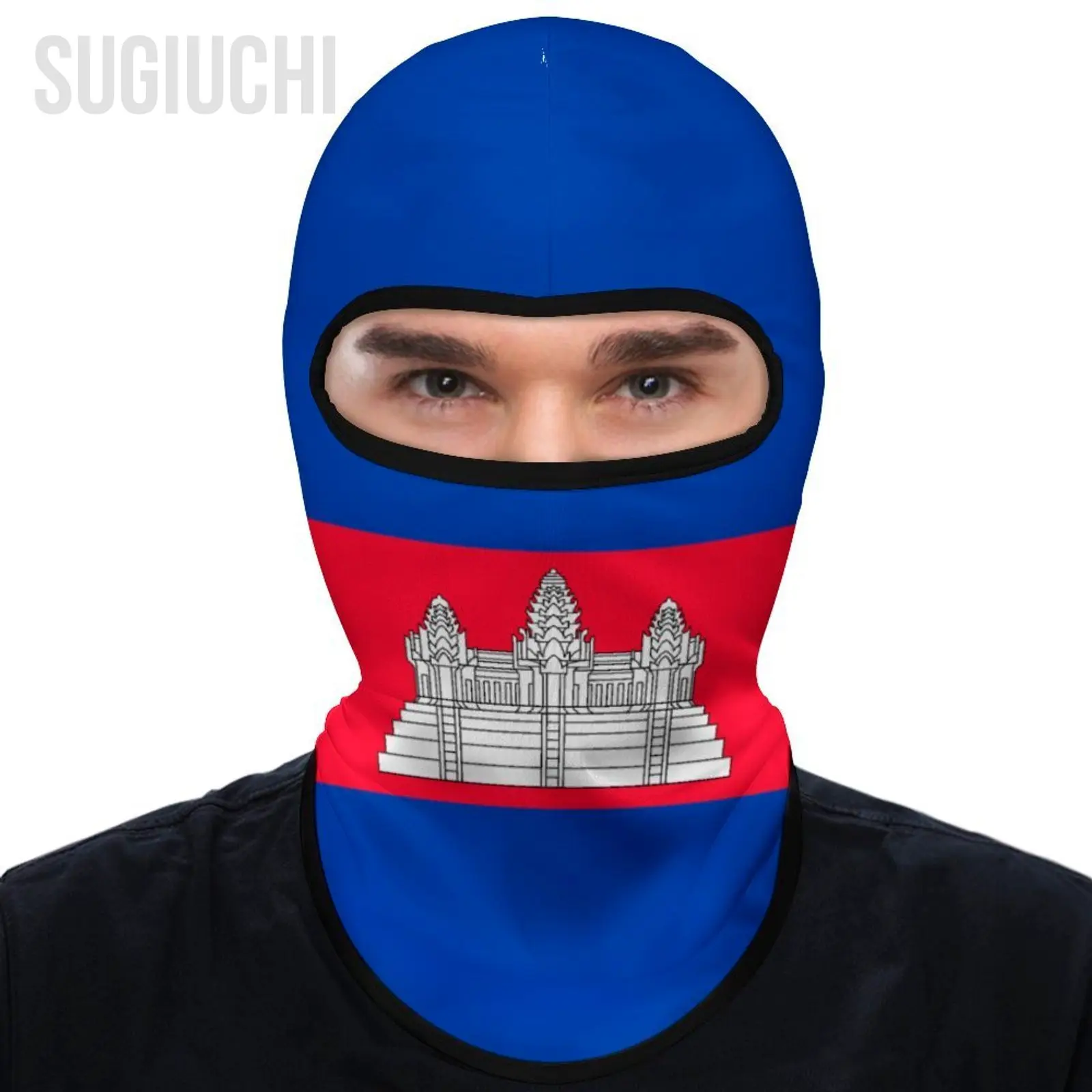 

Флаг Камбоджа, уличный крутой солнцезащитный крем, мотоциклетная маска для лица, мотобайкерская ветровая кепка, маска, стопор, ветрозащитный головной убор для езды на велосипеде