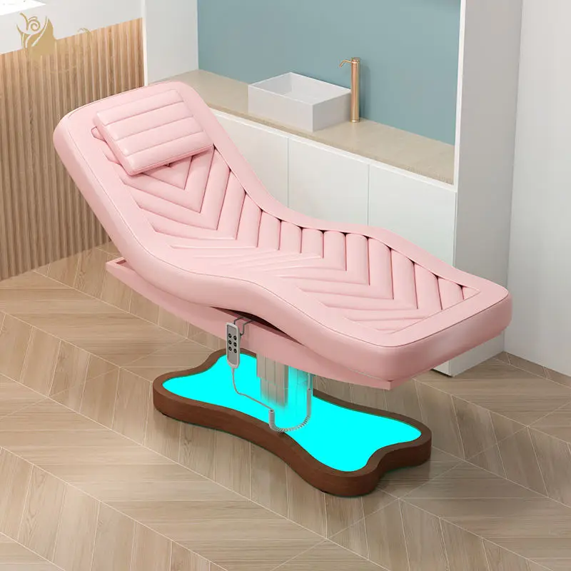 Electric Facial Massage Bed With 3 Motors And LED Base For Professional Beauty Salon Spa Treatment