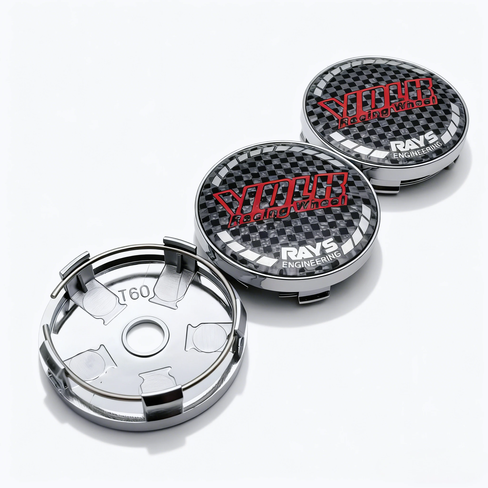 4 Stück 60 mm 56 mm VOLK Rays Racing Wheel Logo Emblem Auto Radnabenkappen Räder Nabenkappe Felgen Radkappen Abdeckung Ersetzen Autozubehör