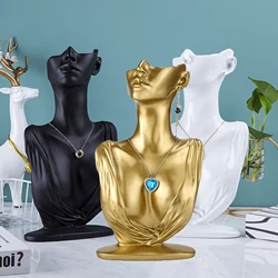 Elegant Mannequin Necklace Jewelry Display Stand Portrait Model Head Bust Earrings Necklace Rack Holder Jewellery Props ﻿