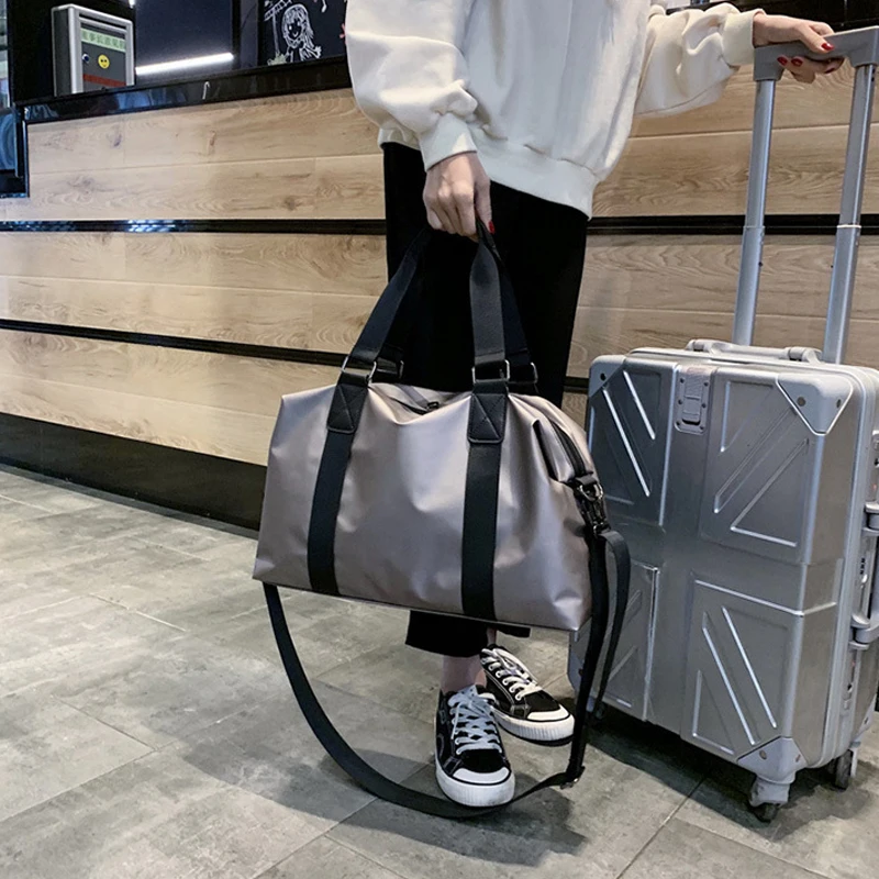 حقيبة سفر من قماش أكسفورد مقاومة للماء للنساء ، حقيبة يد بسعة كبيرة ، حقيبة كتف عصرية ، حقائب يد رياضية ولياقة بدنية ، علامة تجارية #3