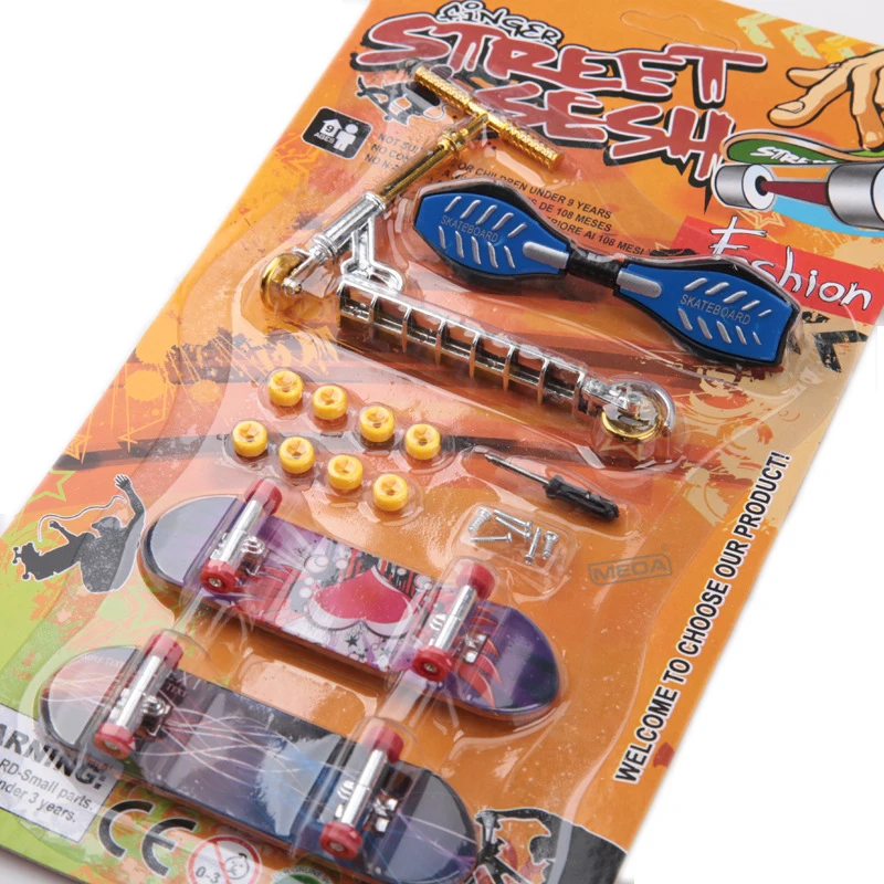 Plastic Vinger Skateboard Nieuwigheid Puzzel Speelgoed Scooter Rolschaatsen Schoenen Kits Anti Stress Sensorisch Speelgoed Grappig Cadeau Voor Jongen