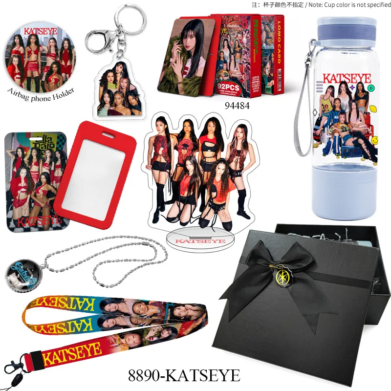 kpop-idol-katseye-gift-box-new-album-lomo-cards-card-holder-lanyard-keychains-acrylic-stand-cup-gift-box-manon-lara-fans-gift