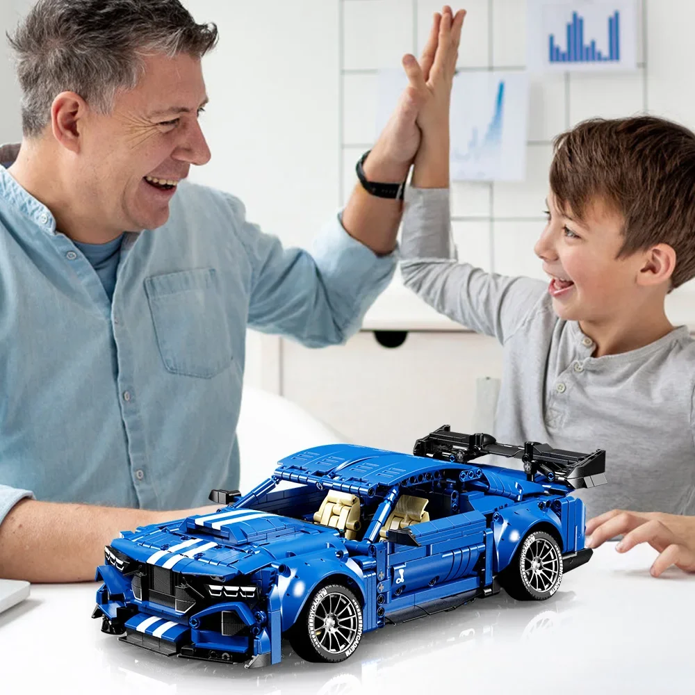 1:14 MOC Adult Challenge Race Cars Building Blocks Kit, Big Sports Car Construction Model Set, Suitable for Boys,1409 Pieces