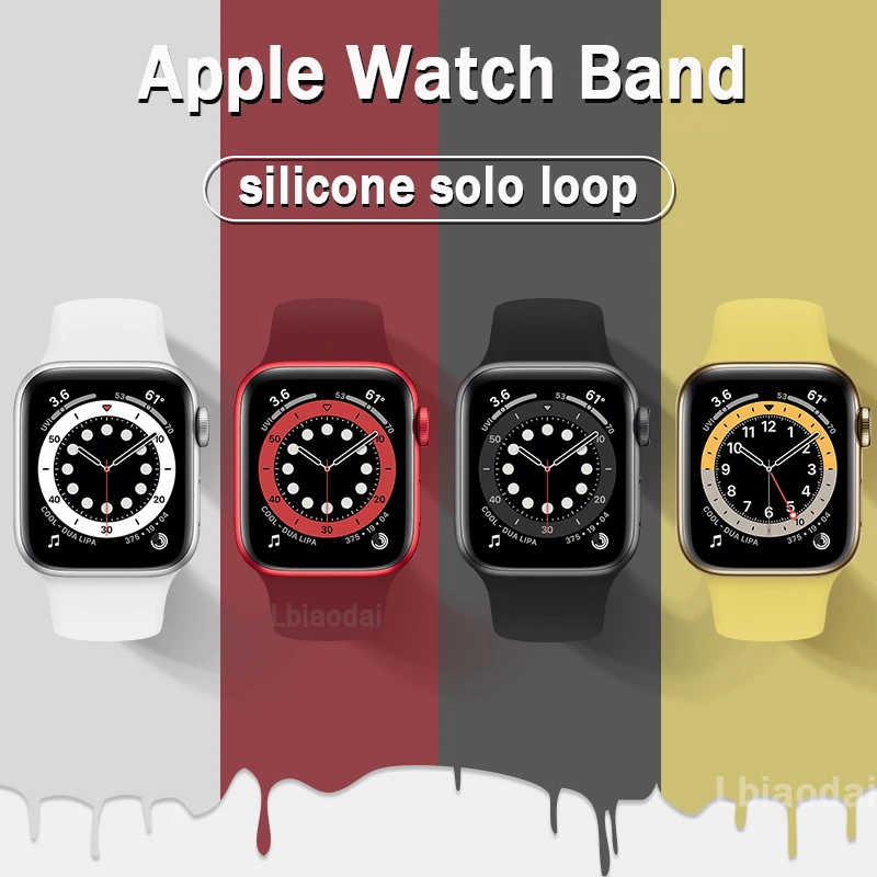 Silicone Strap For Apple Watch Band 44mm 40mm 45mm 49mm 41 Elastic Belt bracelet iWatch series ultra SE 6 7 8 9 Strap