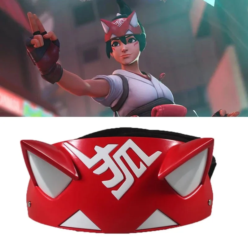 RGD4 Anime Game Overwatch 2 Cosplay Kiriko Fox Headband Adult Women Men New Funny Red Mask Halloween Christmas Party DP[7/ view 2