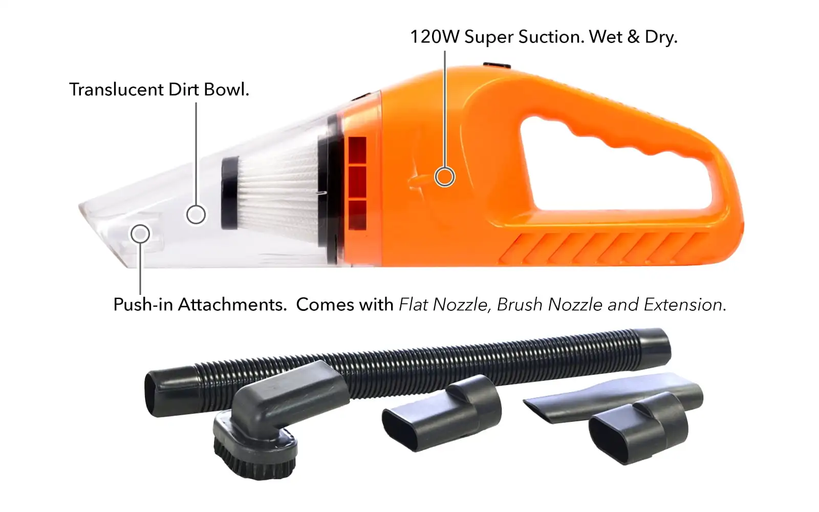 Portable Car Vacuum Cleaner High Power Corded Handheld Vacuum with Accessories for Detailing and Cleaning Car Interior
