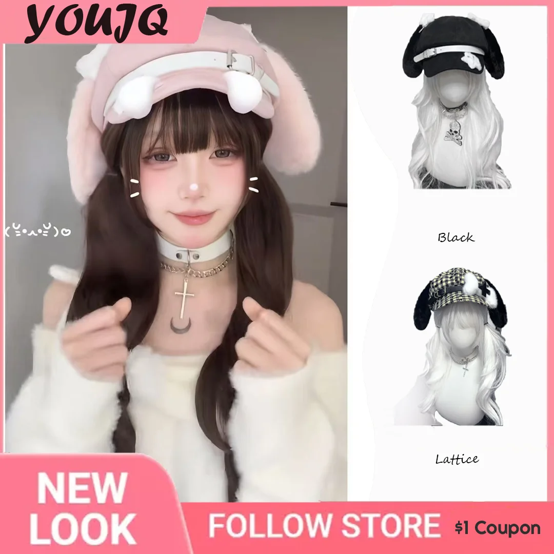 

Y2K Octagonal Bunny Ear Hat: Pink, Cute & Versatile for Otaku Girls