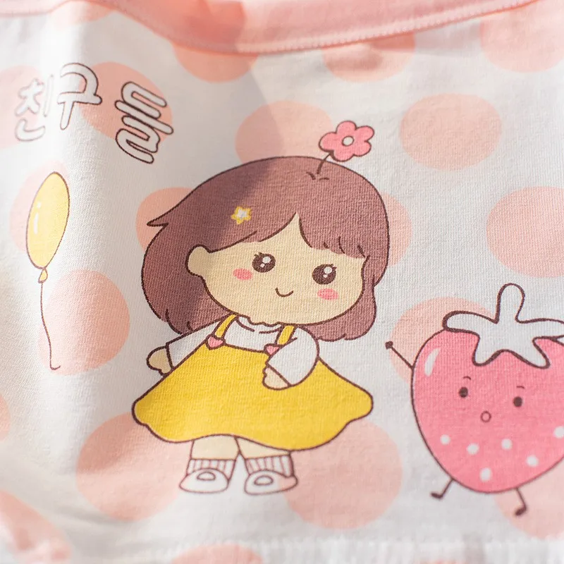 4 Stück weiche, antibakterielle Baumwoll-Slips für Kinder und Mädchen, Höschen mit Erdbeer-Print, atmungsaktive Unterwäsche für Kinder von 3–16 Jahren – Detail 24