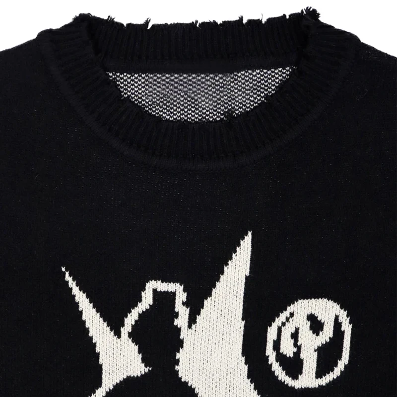 Pull en tricot à manches longues pour hommes, pulls d\'hiver, graphique Hip Hop, mode coréenne, pull Harajuku, vêtements Streetwear Goth Y2K