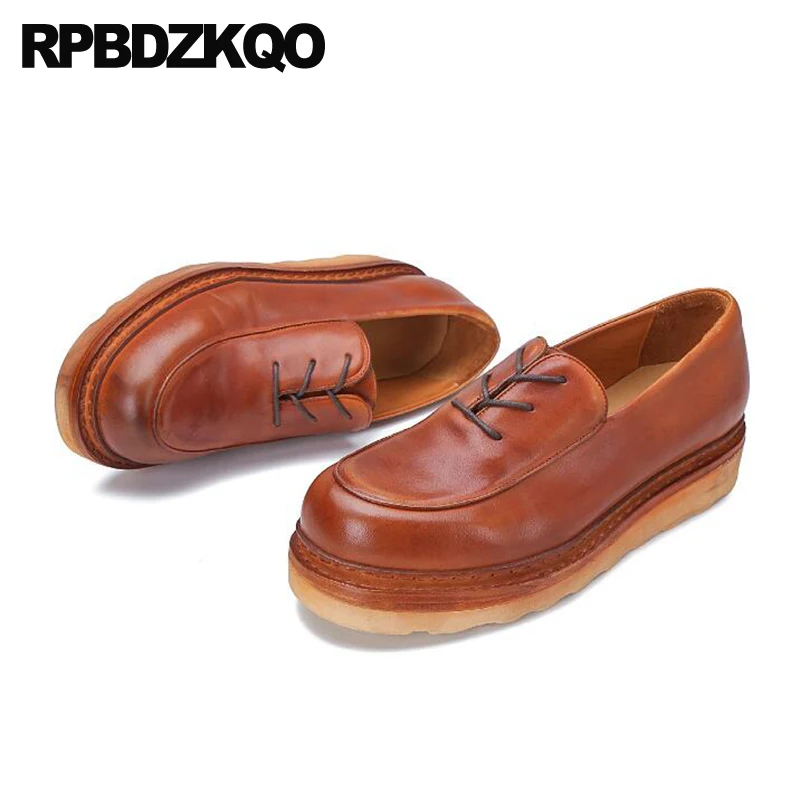Work Handmade European Luxury Large Size Comfort British Style 11 Men Brown Genuine Leather Shoes High Quality 2022 Spring White image 2