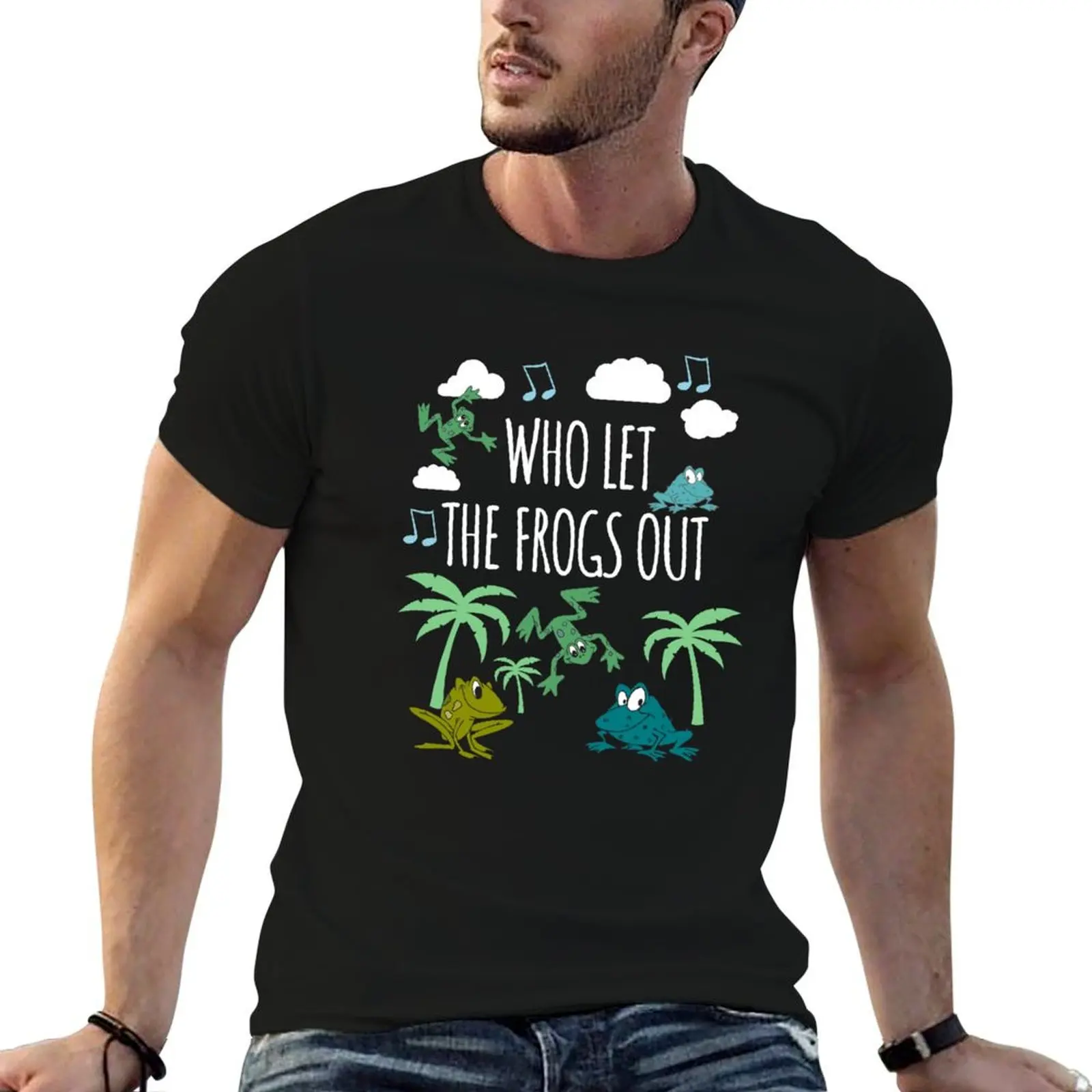 Funny Passover Seder, Who Let the Frogs Out, Passover Gift, Pesach Design T-Shirt graphic shirts man t shirt t shirt for men