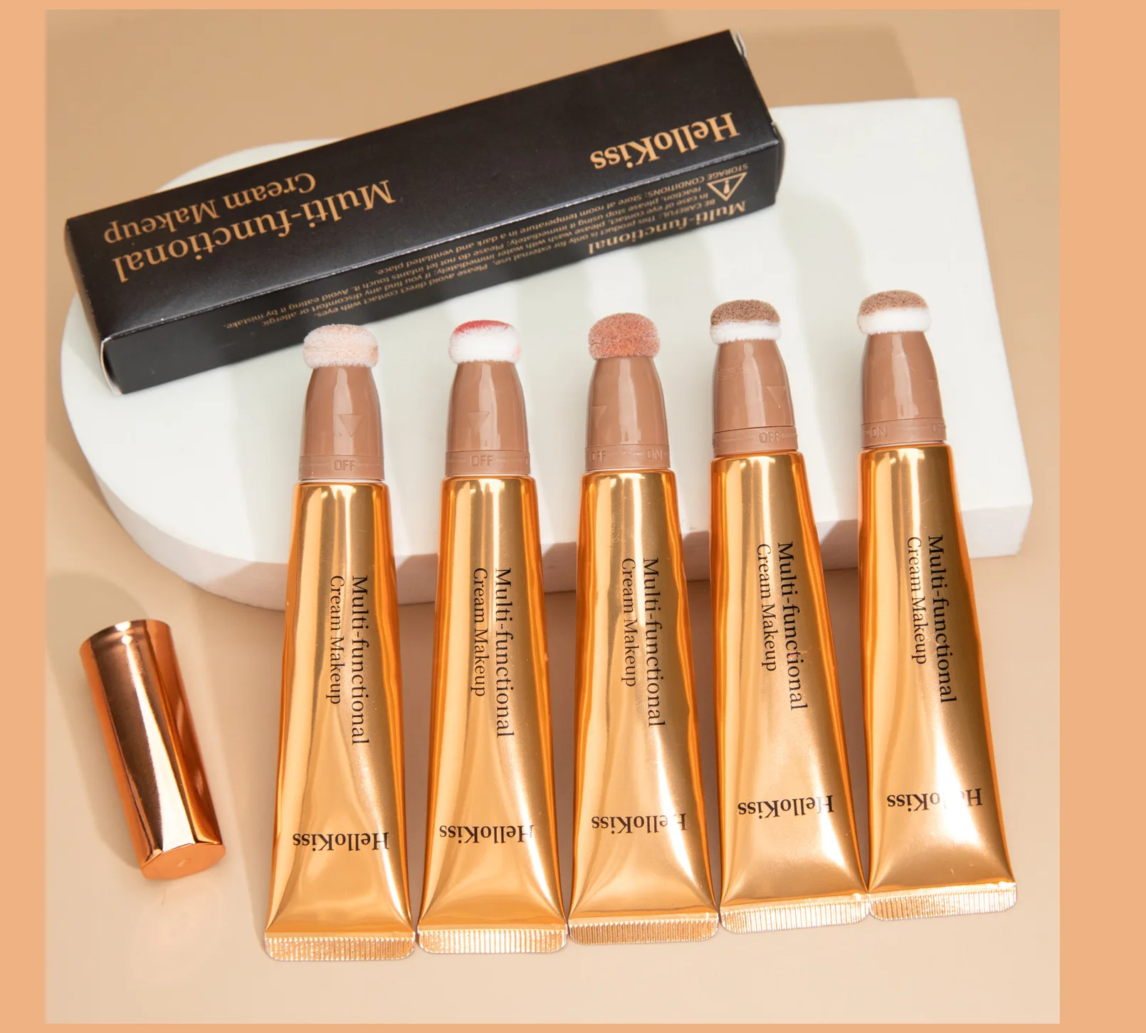 قلم مكياج متعدد الاستخدام 3 في 1 عصا تجميل كونتور: عصا أحمر الخدود، كونتور هايلايتر، كونسيلر بيرليسسينت مكياج للوجه يدوم طويلاً #4