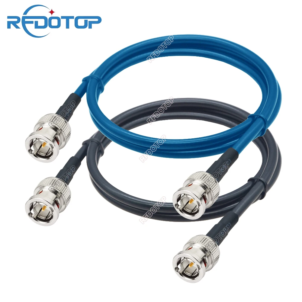 1PCS RFDOTOP 75Ohm HD SDI BNC to BNC Male Mini-RG59 Cable Black/Blue BNC-75-2.5 1855A Pigtail HD-SDI/3G-SDI/4K Video Camera CCTV