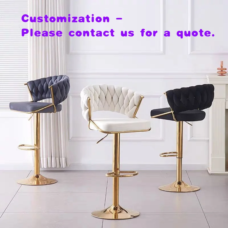 custom.Light Luxury Modern Leather Bar Chairs High Stools with Swivel Front and Backrest Height-Adjustable Home or Office Us
