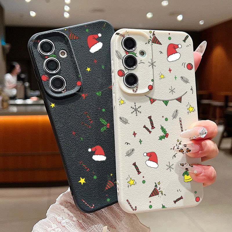 Christmas Toys Hat Print Case For Samsung Galaxy A55 A54 A53 A52 A16 A15 A14 A35 A34 A25 5G S20 FE S21 S22 S23 S24 Ultra Cover