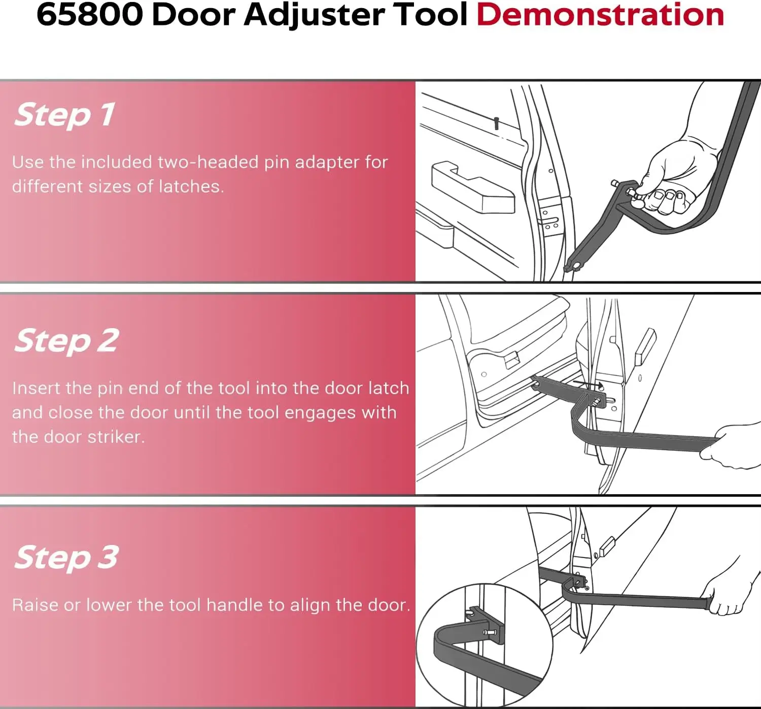 MX 65800 Car Door Adjuster Adjusts Door Hinges on Most Cars & Light Trucks Door Alignment Tool for Both Bolted and Welded Hinges