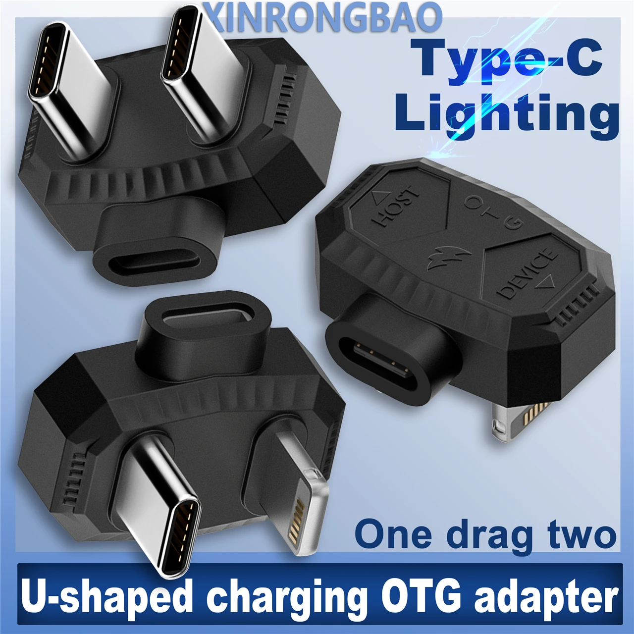 U-shaped Lighting Type C OTG Adapter Fast Data Transfer USBC Charging Converter for microphone Steam Deck/Nintendo Switch IOS 5V