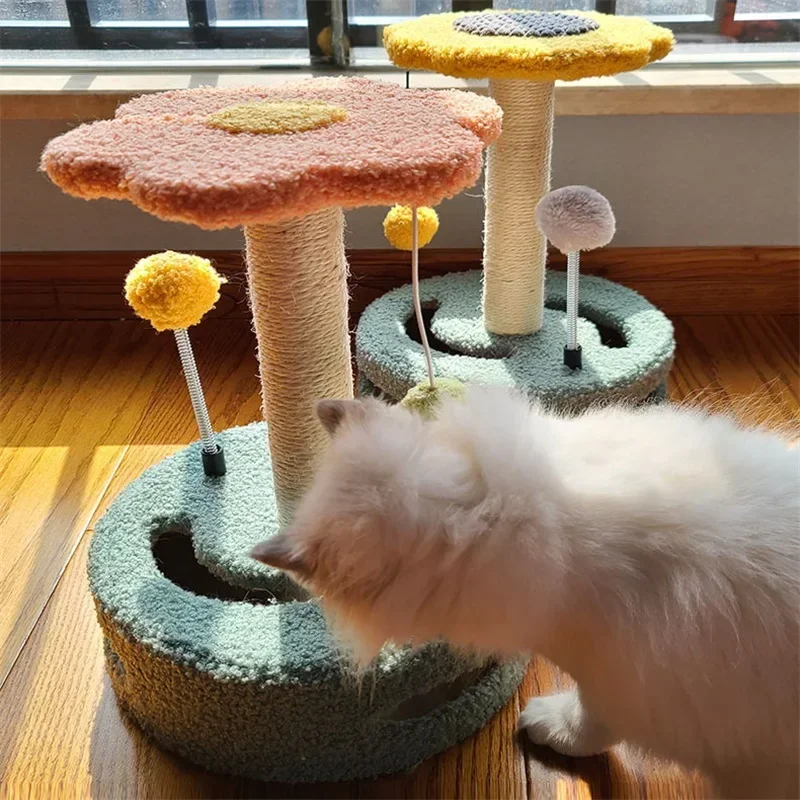 Cat Climbing Frame Small Sisal Teasing Cat Toys Cat Scratching Board Claw Grinding Cat Toys Turntable Type