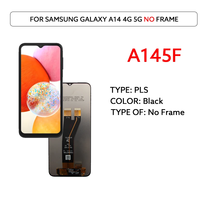 6.6 "Lcd-scherm Voor Samsung Galaxy A14 4G A145F A145P A145R PLS Lcd Touch Screen Digitizer Vergadering panel LCD Vervangen