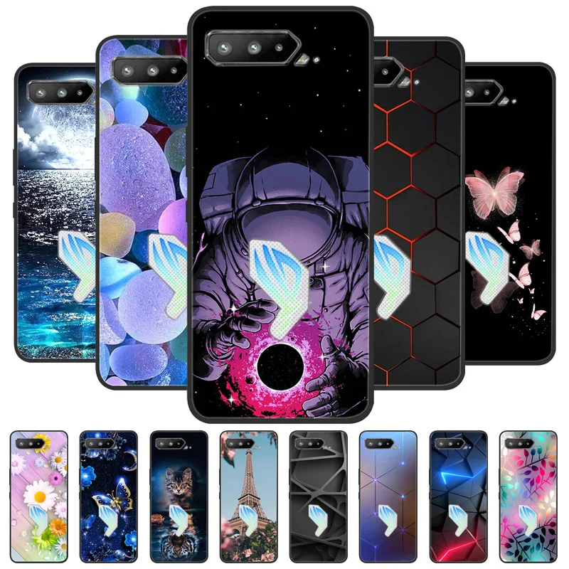 Para asus rog telefone 5 zs673ks caso à prova de choque macio silicone tpu capa traseira para asus rog telefone 5S zs676ks casos de telefone rog5 fundas