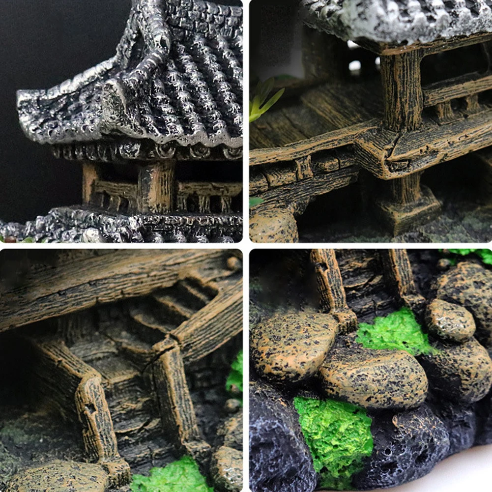 Multicolor Artificial Castle  Figurine Fish Shrimps Shelter House Ancient Building Landscape Decoration Aquarium Accessories