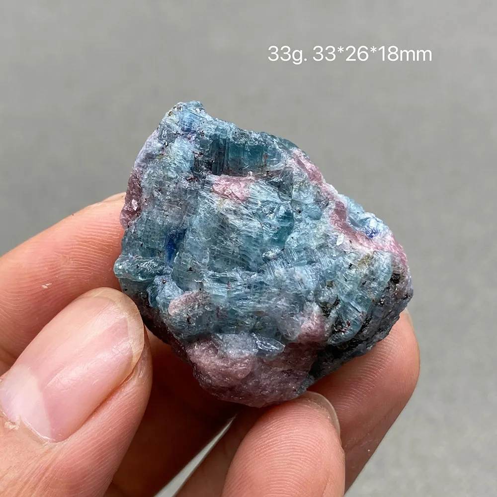 100% natural aquamarine ruby ​​rough ore specimen crystal stone collection