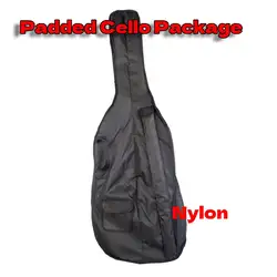 Adjustable Double Shoulder Strap Waterproof Nylon Cello Gig Bag Soft Case Cover - 4/4 Size - Black Padded Cello Gig Case